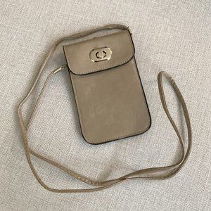 Stylish cross body purse cell phone case - Taupe
